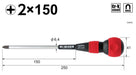 Vessel Japan Ball Grip Driver +2 X 150 220 - High-Quality Tool-Kiichin - The #1 Place for Japanese Goods in Your Hand!