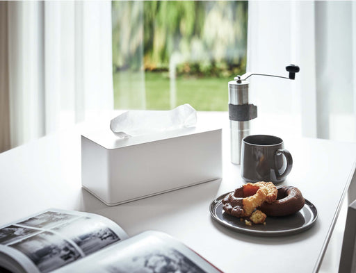 Yamazaki Industrial White Moisturizing Tissue Case (W26xD13xH10cm) - Made in Japan-Kiichin - The #1 Place for Japanese Goods in Your Hand!