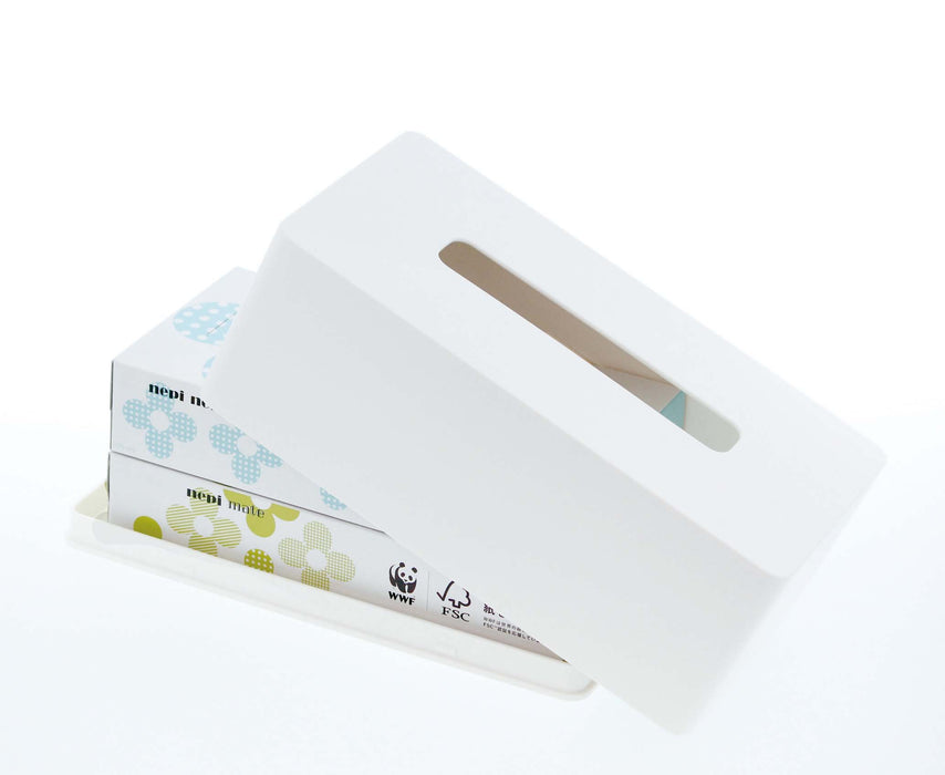 Yamazaki Industrial White Moisturizing Tissue Case (W26xD13xH10cm) - Made in Japan-Kiichin - The #1 Place for Japanese Goods in Your Hand!