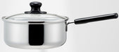 Yoshikawa 20Cm IH Compatible One-Handed Pot - Silver Stainless Cookware-Kiichin - The #1 Place for Japanese Goods in Your Hand!